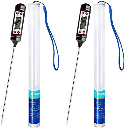 oujilet Thermometer Küche 2 Stücke Universales Haushaltsthermometer Digitales Kochthermometer Küchenthermometer Fleischthermometer, Ablesbar 50°C- 300°C,°C/°F Umschaltbar Thermometer mit Schutzhülle