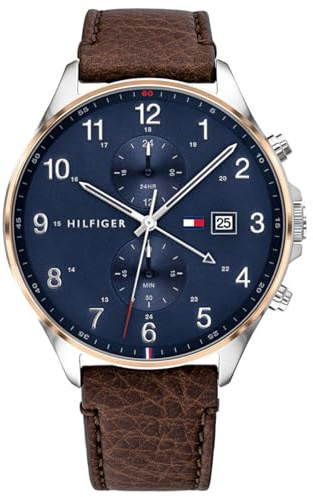 Tommy Hilfiger Reloj Analógico para Hombre de Cuarzo con Correa en Cuero, 1791712