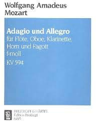 W.A. Mozart Adagio und Allegro für Flöte, Oboe, Klarinette, Horn und fagott in f-moll