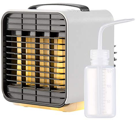 Sichler Haushaltsgeräte Mini Kühler: Mobiler Mini-Akku-Luftkühler, 3-stufig, Nachtlicht-Funktion, 5 h Lz. (Camping Klimaanlage, Cube, Handventilator)