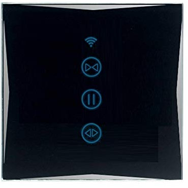 Smart - Pulsador Persiana Interruptor con WiFi y aplicación táctil para Google Home Amazon Alexa HL0607-12, color negro