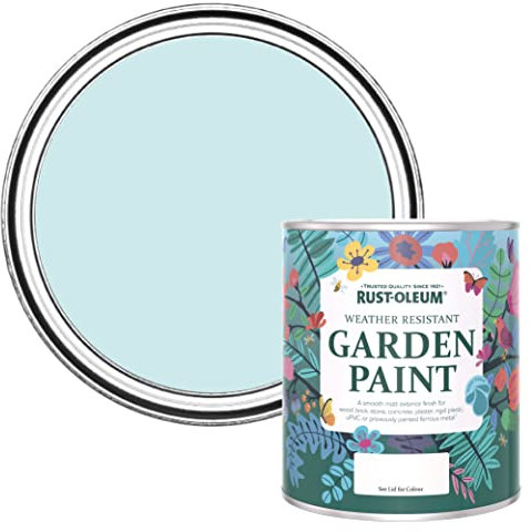 Rust-Oleum Blue Mould Resistant Garden Paint in Matt Finish - Duck Egg 750ml