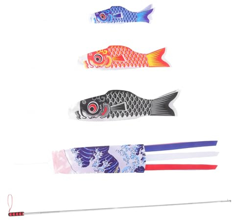 BESPORTBLE 1 Satz Karpfen-Streamer Fisch Windsack Regenbogen-windsack Karpfen Koinobori Japanischer - Strandwindsäcke Hängende Fahnenstange Anhänger Polyester Sushi