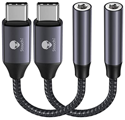 Stouchi Adapter USB C auf Klinke - Typ C auf 3.5mm Kopfhörer mit DAC | Hi-Res Chip, kompatibel mit iPhone 17/16 Pro/Max, Samsung Galaxy S25 S24 S23 Note 20, Pixel, Pad Mini & Huawei