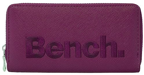 Damen Geldbörse Bench Große XXL Portemonnaie Brieftasche Reißverschluss Clutch, Farbe:Lila