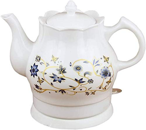 Hokcus Bollitore elettrico in ceramica senza fili Teiera-Retro 1.8L 1000W Brocca, manico a freddo per tè, caffè, zuppa, base rimovibile, protezione a secco