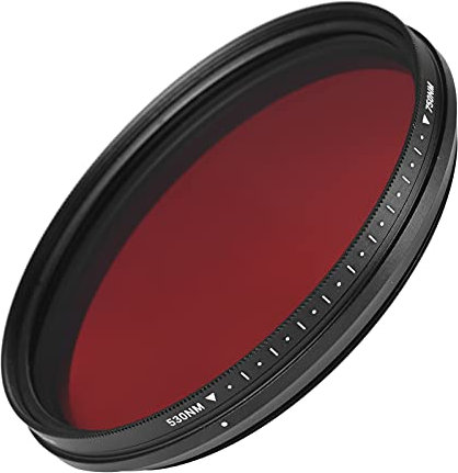 ERYUE Filtre, Filtre Infrarouge réglable 82 mm Filtre d'objectif à Rayons X IR Pass Variable de 530 nm à 750 nm Compatible avec l'appareil Photo Reflex numérique