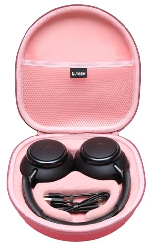 L LTGEM Carrying Headphones Case for Anker Soundcore Life Q20i Noise Pink