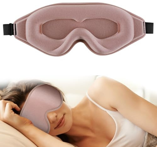 WLLHYF Maschera per dormire in seta 3D stereo, maschera per gli occhi per dormire profondo, comoda regolabile, graziosa blocca, leggera copertura per gli occhi per uomo e donna che dormono tutta la