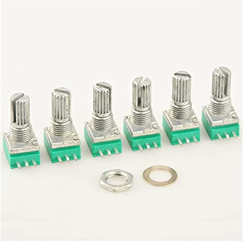 DSZUJTYROP Industrieschalter 5 Stück RK097N 5K 10K 20K 50K 100K 500K B5K mit einem Schalter Audio 3-poliger Welle 15 mm Verstärker Dichtung Potentiometer Schalter (Size : 10K Ohm)