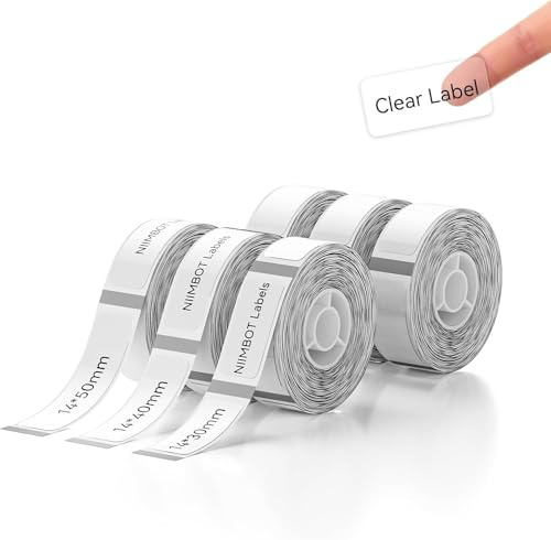 NIIMBOT Etiketten Selbstklebend, 14 x 30mm, 14 x 40mm, 14 x 50mm (Je 2 Rollen), Thermo Etikettenband, Kompatibel Mit D110 D11 D101 Etikettendrucker, 6 Rollen