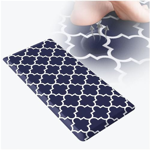 LULUMAIC Dickes Anti-Ermüdungspad 0,47 Zoll, rutschfeste, wasserdichte Teppiche, Anti-Ermüdungsmatte für die Küche, für Komfort zu Hause, im Büro, in der Garage,Blue-17.3×29