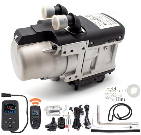 XmyXGAR 5KW 12V Hydronic Kühlmittelheizung, with Fernbedienung Flüssiger Brennstoff Heizung Diesel Warmwasserbereiter Temperaturregelung, zeitgesteuert, für Boot, Wohnwagen, Bus Wohnmobil (5KW 12V)