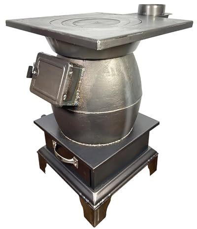 STWBHW Cast Iron Wood Burning Stove, Portable Wood Stove for Home Heating and Cooking, Camping