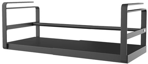 Cesta para estante inferior – Cesta de metal para debajo del armario – Organizador de almacenamiento ajustable – Perfecto para cocina y baño | Solución eficiente para ahorrar espacio para