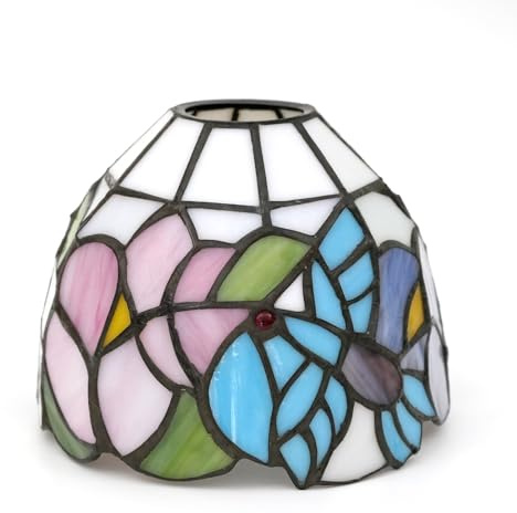 ZXMJYHK Tiffany-Lampenschirme, 6 Zoll, Vögel, Blumen, Buntglas-Lampenschirm, Ersatz, Heimdekor, Lampenschirme, Zubehör, passend for Pendelleuchte, Deckenleuchte, Wandlampe