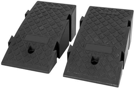 Qussse 2 piezas de rampas para bordillos de plástico, Rampas portátiles de plástico para coches, bicicletas, motocicletas y sillas de ruedas de 19 cm de altura