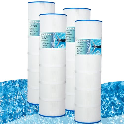Real Fancy Poolfilter-Kartusche, 4 Stück, Ersatzfilter für Clean and Clear Plus 420, Unicel C-7471, Filbur FC-1977, Pleatco PCC105, 178584,817-0106, 105 m².