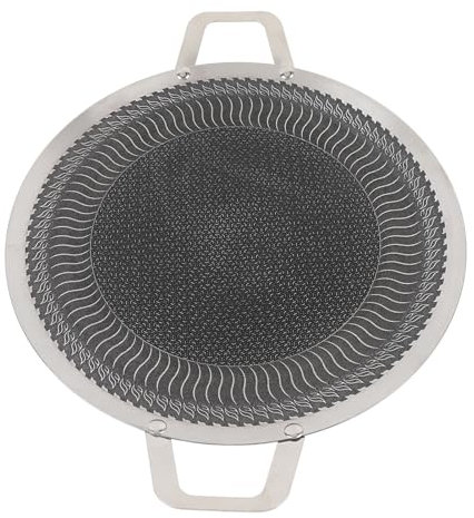 Padella a Piastra per Pancake Antiaderente a Doppia Maniglia, Panoramica per Pancake Antiaderente 13,4 Pollici di Diametro per Salsicce per Pancetta per Pancetta (34 cm)