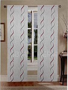 GBiancheria COPPIA TENDE DEBORA 45X150 45X240 PER FINESTRE E PORTEFINESTRE PRONTE DA APPENDERE (Bordeaux, 45x240)