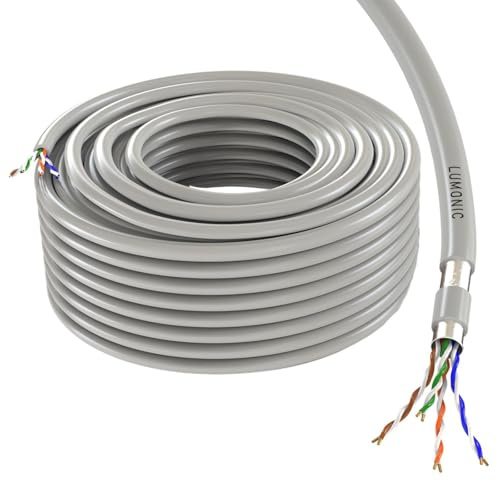 Lumonic LAN Netzwerkkabel 50m | LAN Kabel CAT6 F/UTP | Patchkabel 4x 2x AWG26/7 (verseilt) | 250MHz 10 Gbit/s Ethernet