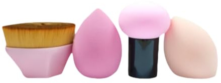 4Pcs Makeup Sponge, Pink Beauty Teardrop Mushroom Powder Puff Magic Brush Cosmetic Set for Women, Liquid Foundation, Creams