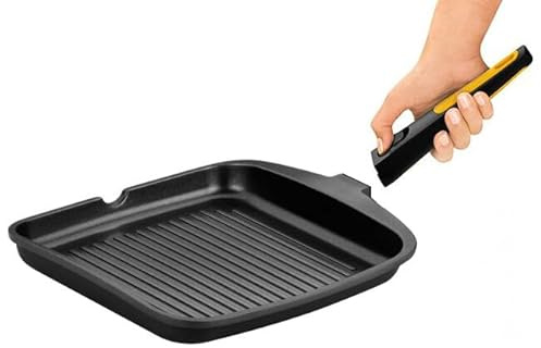 levitantes asador grill rayado de 28 cm, sistema fast click, ideal para asar carne y verduras de manera rápida y eficiente.