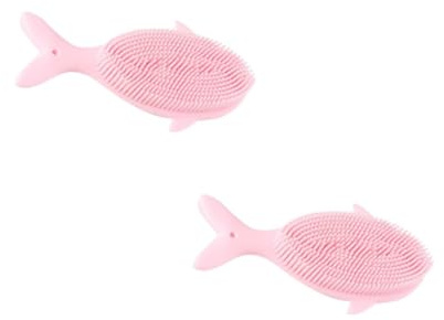 WRITWAA 2 Stück Babydusche Bürste aus Silikon Exfolierende Massagebürste für Sanfte für Bad und Kopfhaut für Babybad und Gesichtsreinigung Zartem