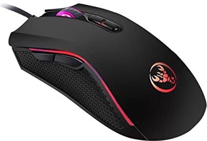 DIYEAH Souris de Jeu pour Ordinateur Lumineuse Noire Abs 7 Boutons | Dpi 1200/1600/2400/3200, Câble 150cm, Ergonomie et Prise en Main Confortable