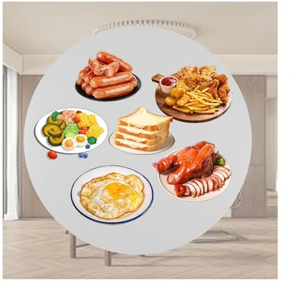 HUFIREHU Tabla Rotativa De Madera Plato Giratorio para Servir De Mesa Giratorio Redondo Bandeja Giratoria De Madera Natural Cocina Y Servir(Beige,80 * 80 * 3cm)