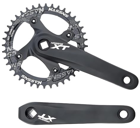 kefeimumu Pédalier de vélo en Alliage d'aluminium carré Conique pour 8/9/10/11 Vitesses, pédalier de vélo de Montagne, Bras 170 mm, 104 BCD 32/34/36/38/40/42T