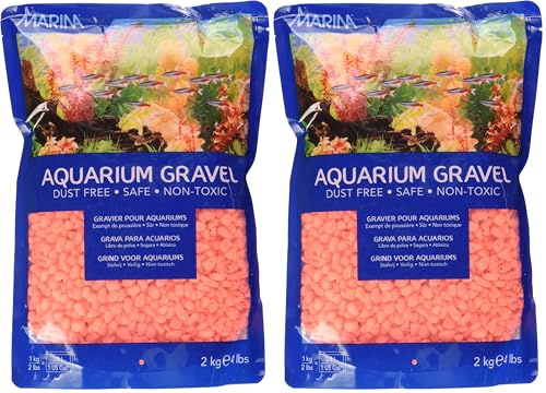 Marina Décoration Gravier pour Aquariophilie Orange 2 kg (Lot de 2)