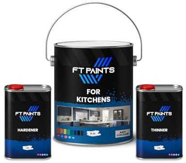 FabioT. FT Paints 20.0L Kit Fast-Drying Wood Paint with Satin Matt Finish for Kitchens- RAL 9011-Graphite Black