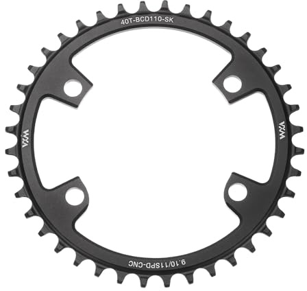QUARKZMAN 40T 110BCD Kettenblatt 9/10/11 Gang Rundes Aluminium Schwarz | 168mm Durchmesser, Schmal Breit Zahn, Für MTB Rennrad, Kettenblatt