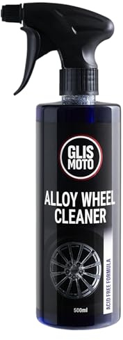 Glismoto Alloy Wheel Cleaner 500ml, Non-Acidic, Dilutable, Ready to Use Wheel Cleaner for Alloy & Lacquered Wheels, Powerful Brake Dust, Grime Remover, Fast-Rinsing, Professional Car Detailing Formula