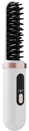 Spazzola per lisciare i capelli senza fili - Pettine per lisciare e arricciare i capelli riscaldato in ceramica portatile ricaricabile | Mini spazzole per lo styling da donna Piastre per barba da uomo