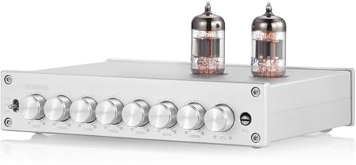 7-Band EQ Preamp Equalizer, HiFi Vacuum Tube Pre-Amplifier, XLR RCA Inputs & Outputs, Frequency Adjustment 50Hz-16KHz for Home and Automotive Audio