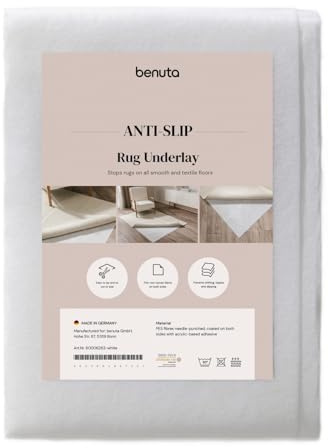 benuta Sottotappeto - 190x290 cm rettangolare - Antiscivolo grande - Base ritagliabile - Rete per soggiorno - Extra underlay