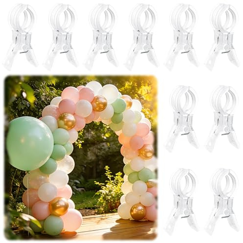 Clip per Arco di Palloncini,Clip Arco di Palloncini,Clipad Arco per Palloncinis,Clips Resistenti Molle in Plastica Clips A Molla per Archi per Sfondo Fidanzamento Compleanno Matrimonio (Trasparente)