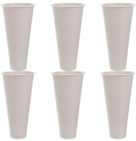 Portafiori per Vaso da Cimitero 6 Pezzi Plastica Beige | Resistente alle Intemperie, Posizionamento Stabile, per Fiori Freschi o Artificiali, Facile da Pulire