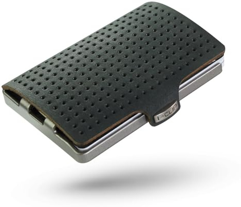 I-CLIP Original Mini - Cartera con Clip para Dinero - Diseño Delgado de Cuero Premium - Tarjetero - AdvantageR Plata Negro