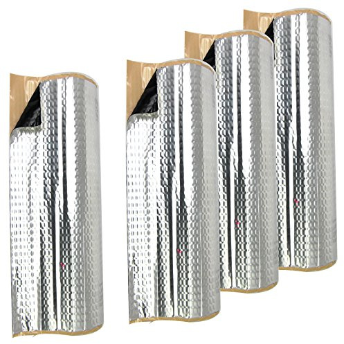 Lot de 4 rouleaux de tapis d'isolation acoustique en alu-butyl, 50 x 400 cm, autocollant, thermique, pour habitacle de voiture, anti-vibrations, 8 m²