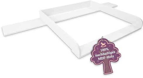 Puckdaddy Lennard | Wickelaufsatz kompatibel mit IKEA Malm Kommoden u.Ä. | 159,5x78x10 cm | Wickelauflage mit Blende aus weißem MDF-Holz | Premium Wickelaufsatz inkl. Montagematerial zur Wandmontage