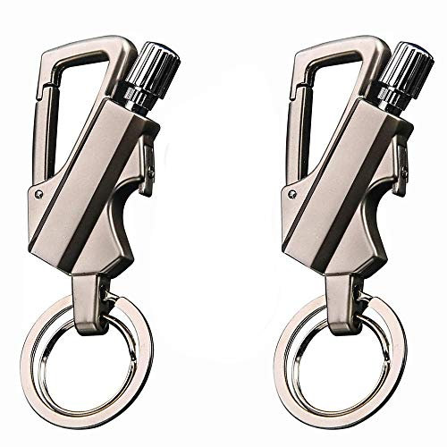briquet Allumettes en Acier Inoxydable, allumettes permanentes en métal- inépuisable, EDAHBJNEST5MK Générique Briquet Allumette à Essence avec Porte clé, Allume-feu - Étanche (2 PCS,Silver)