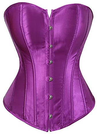 Grebrafan Corset Mujer Princesa Corsés Satén Vintage Retro