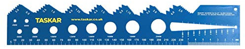 Taskar Schraubendurchmesser & Gewindesteigungsmesser Lineal (metrisch)
