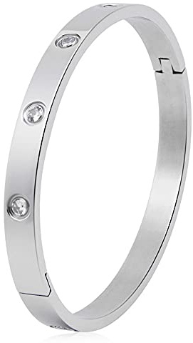 Luxus vergoldeter Edelstahl einfacher Stil Liebe Armreif Armband för Frauen