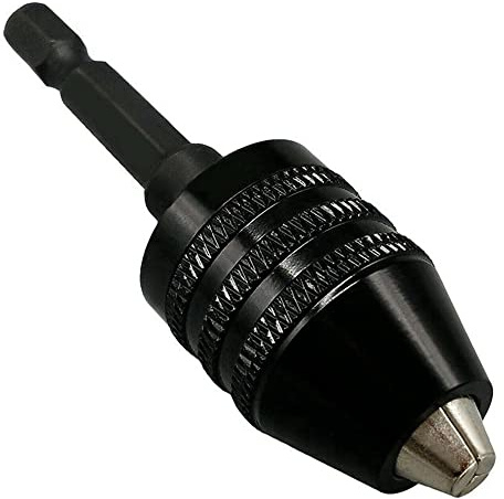 Treki Mandril de taladro sin llave de cambio rápido 0,3-8 mm Mandril Autoserrante adaptador convertidor 6,35 mm varilla hexagonal mini portabrocas de 3 mandíbulas para taladro atornillador eléctrico