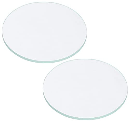 PATIKIL 2,17x0,08 Diámetro Linterna Cristal Lente, 2Uds Pulido Borde Cristal Lente para LED Luz Fuente Lente Manual Linterna Reemplazo, Transparente