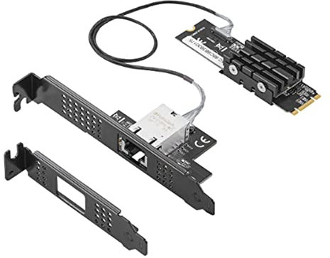 Augnongly 1 Pezzo M.2 Single Port 10Gb Network Cards 10 Gigabit Nic B Key M Key 10G/2.5G/1000M RJ45 Scheda Adattatore di Rete LAN PC+Metallo